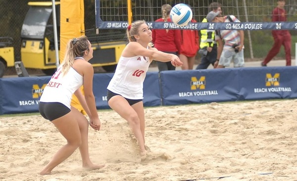 COD Beach Volleyball falls to the Knights, 3-2, then blanks Pasadena, 5-0
