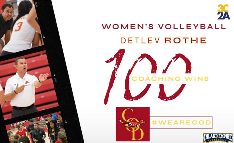 COD Women&rsquo;s Volleyball: Rothe reaches 100 victories, sweeps Fighting Cacti, 3-0